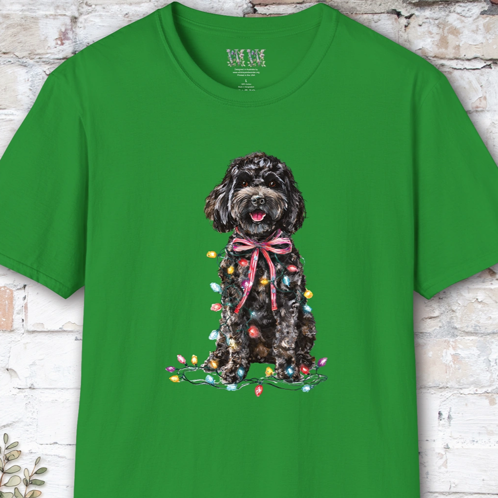 Cockapoo/Cavoodle Fairy Lights Christmas T shirt. – Whimsy and Wonder
