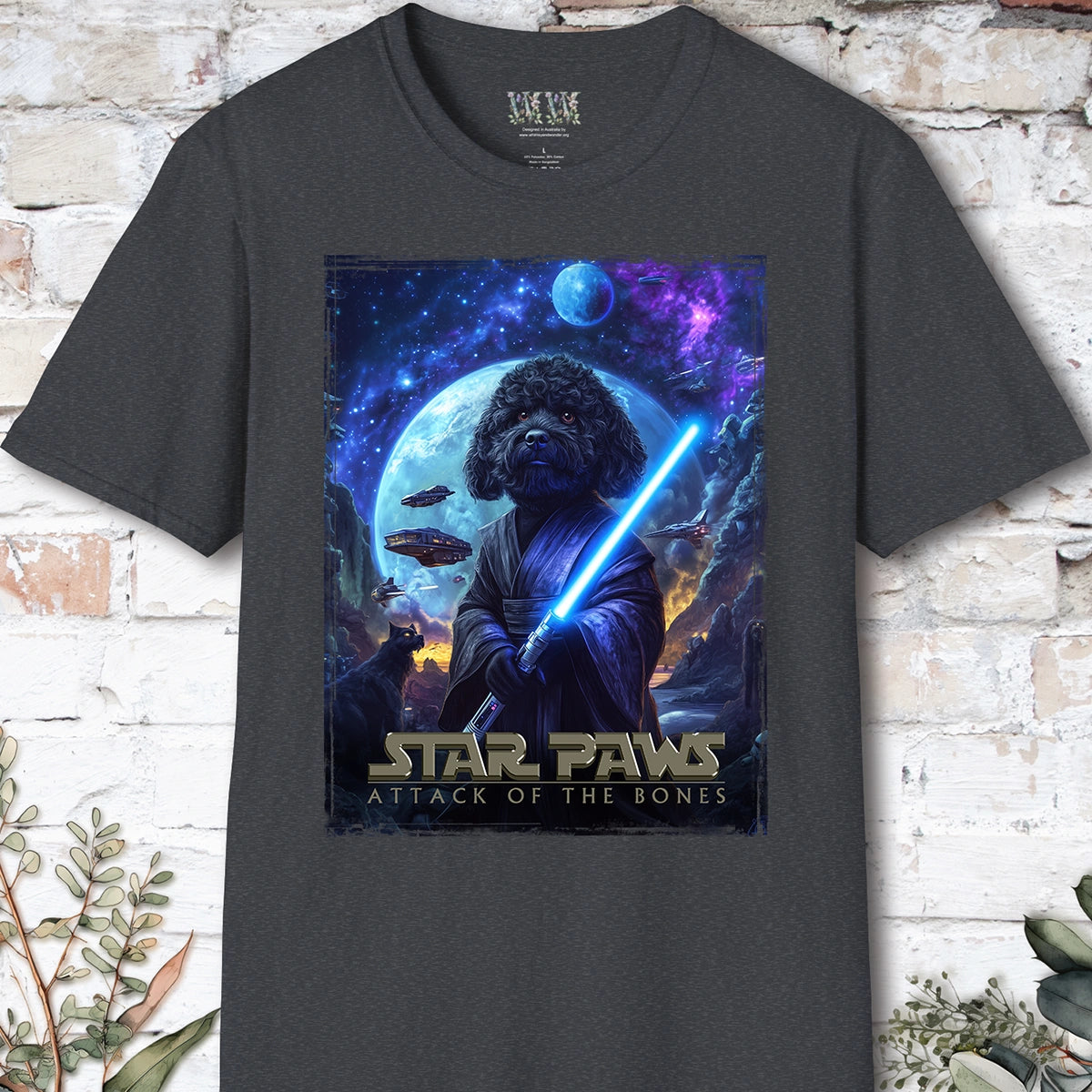Cavoodle/Cavapoo Black Star Paws Unisex T shirt