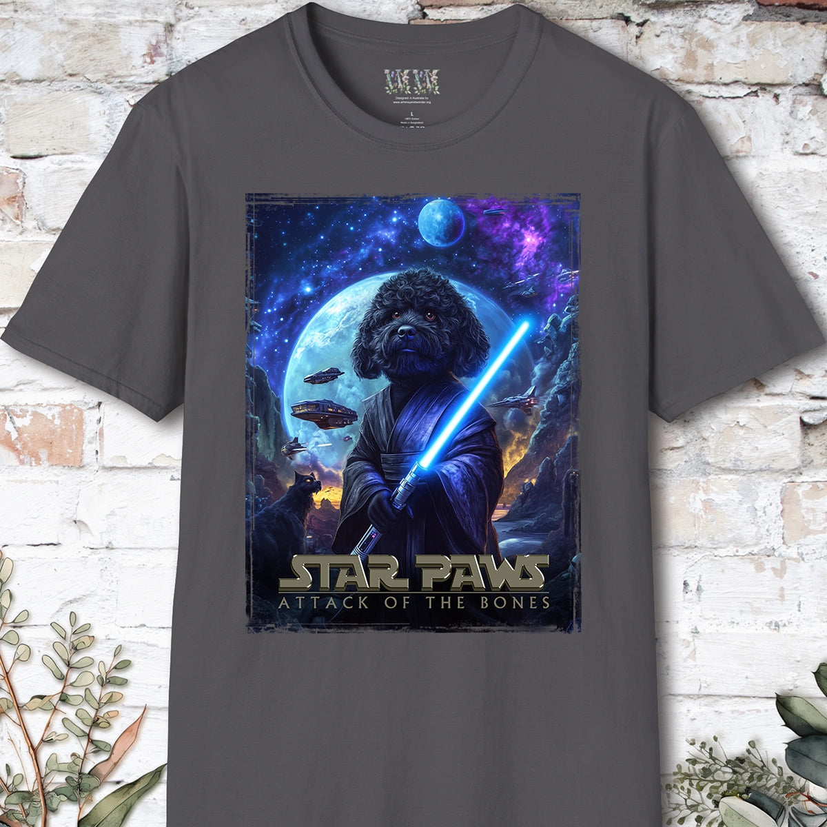 Cavoodle/Cavapoo Black Star Paws Unisex T shirt