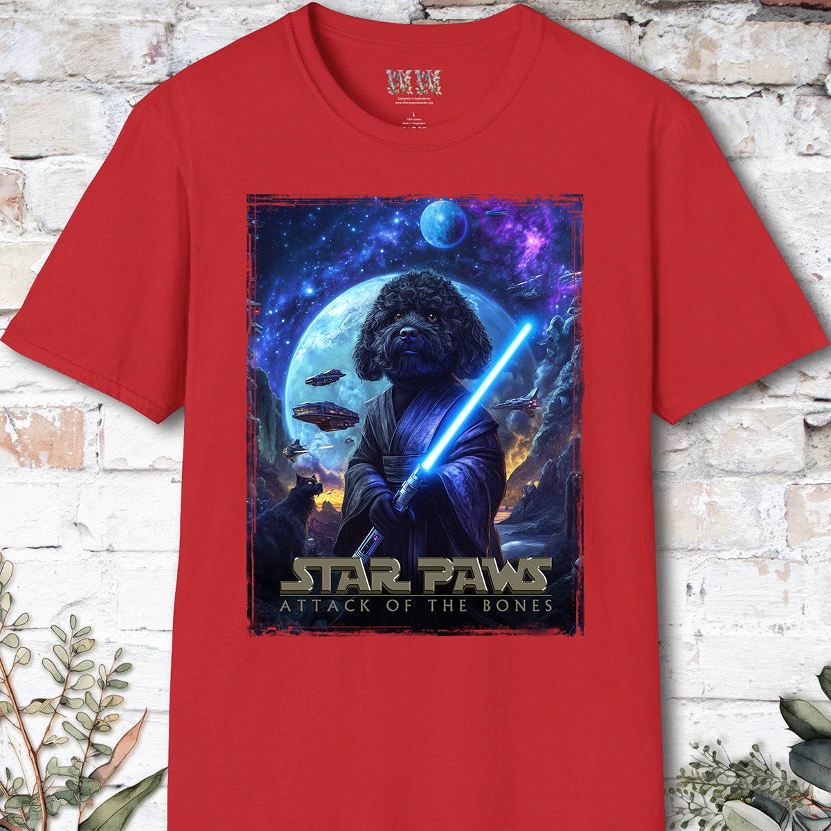 Cavoodle/Cavapoo Black Star Paws Unisex T shirt