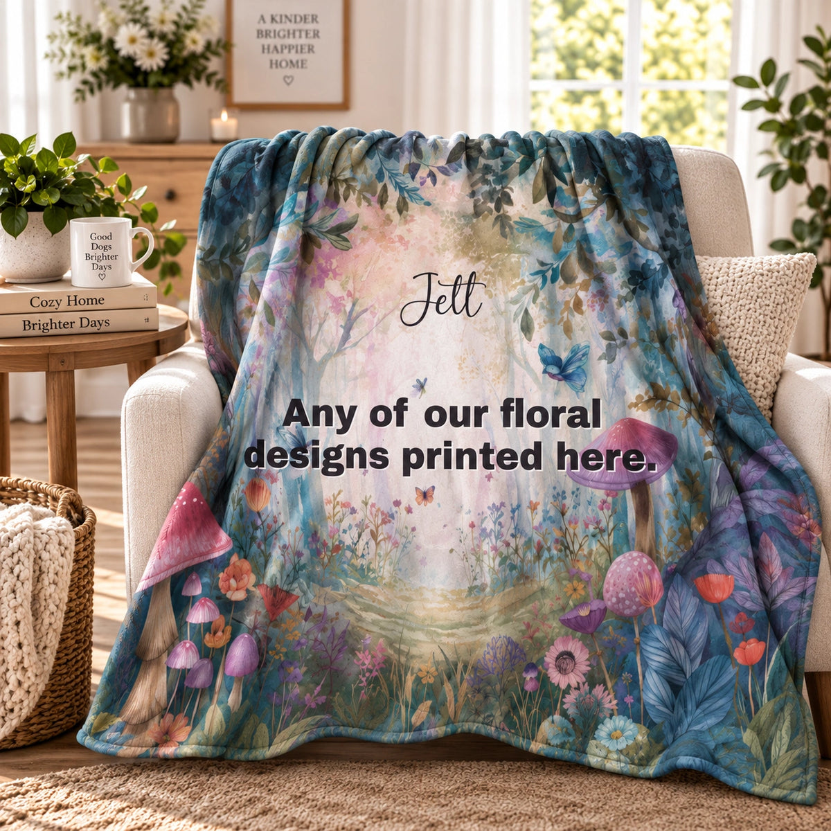 ANY DESIGN #3 Personalised Mystical Forest Blanket