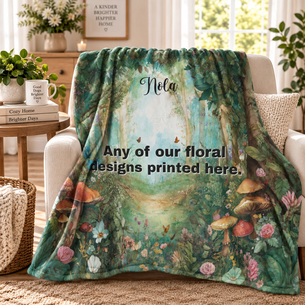 ANY DESIGN #2 Personalised Mystical Forest Blanket