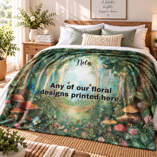 ANY DESIGN #2 Personalised Mystical Forest Blanket