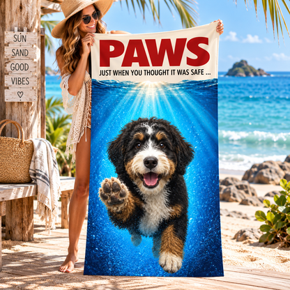 Bernedoodle PAWS Beach Towel