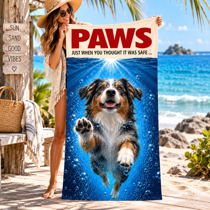 Australian Shepherd PAWS Beach Towel