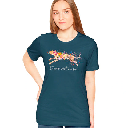 Cheetah "Let your spirit run free" Unisex T shirt