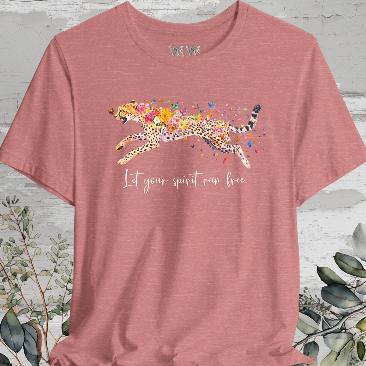 Cheetah "Let your spirit run free" Unisex T shirt