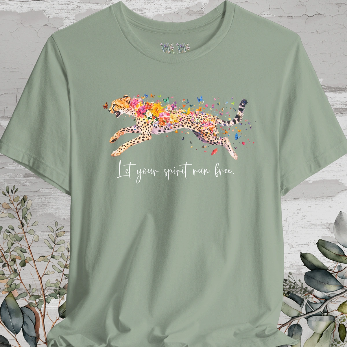 Cheetah "Let your spirit run free" Unisex T shirt