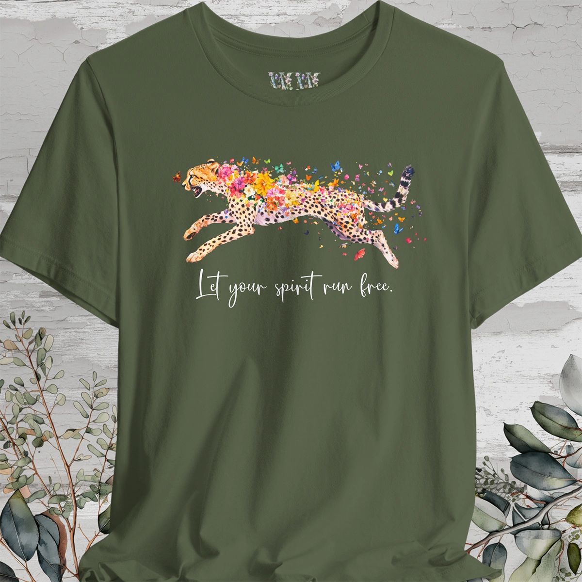 Cheetah "Let your spirit run free" Unisex T shirt