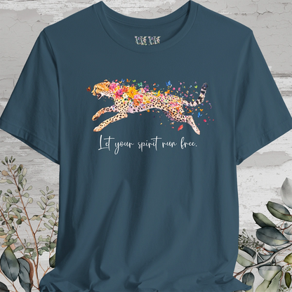 Cheetah "Let your spirit run free" Unisex T shirt