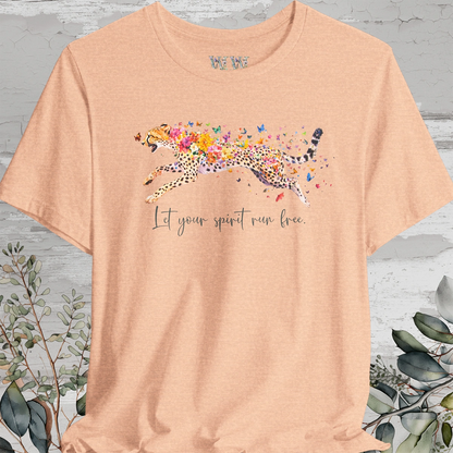 Cheetah "Let your spirit run free" Unisex T shirt