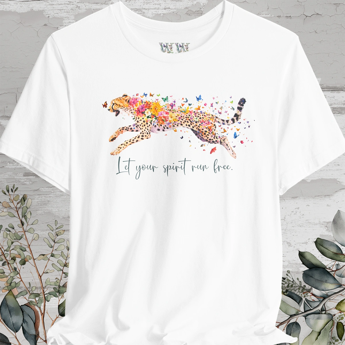 Cheetah "Let your spirit run free" Unisex T shirt