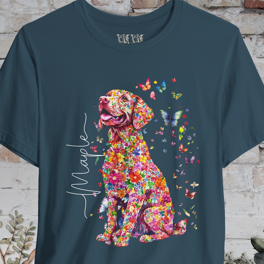 Chesapeake Bay Retriever Floral Butterfly T shirt