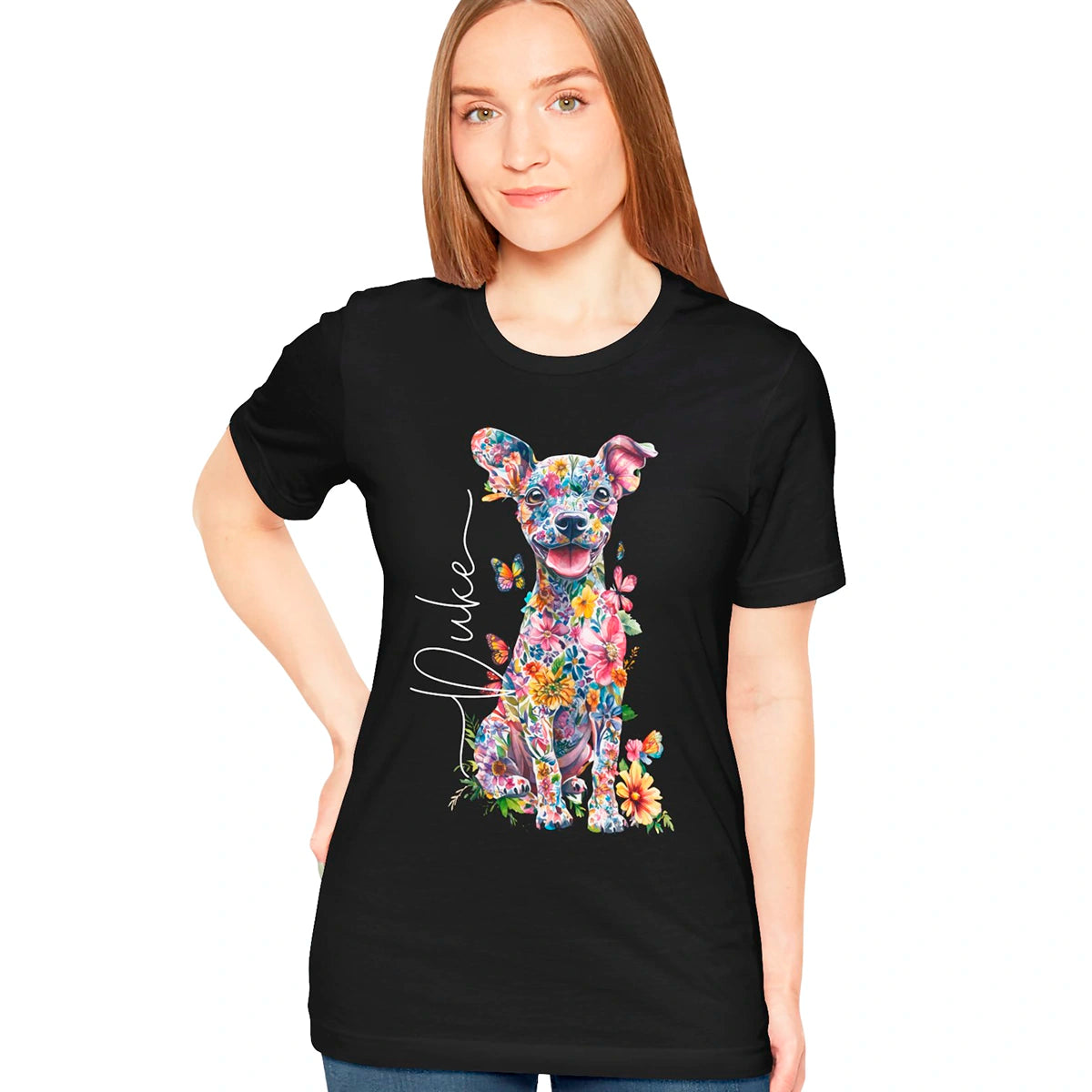 Chiweenie Floral Personalized T shirt