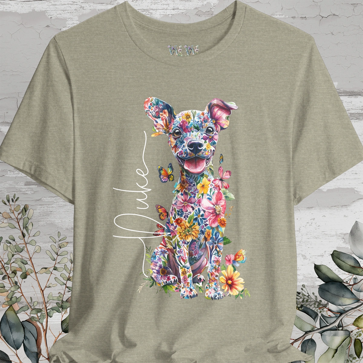 Chiweenie Floral Personalized T shirt