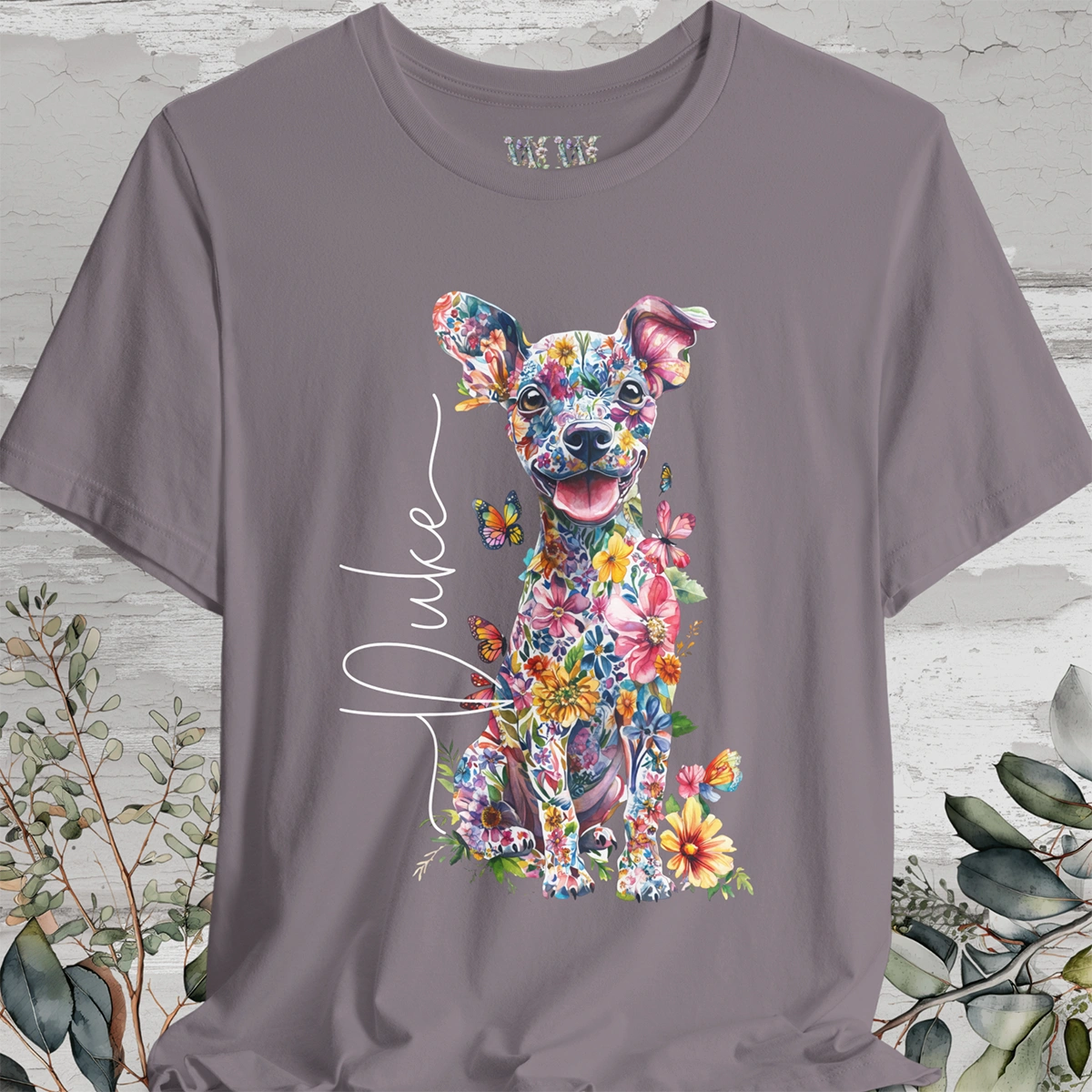 Chiweenie Floral Personalized T shirt