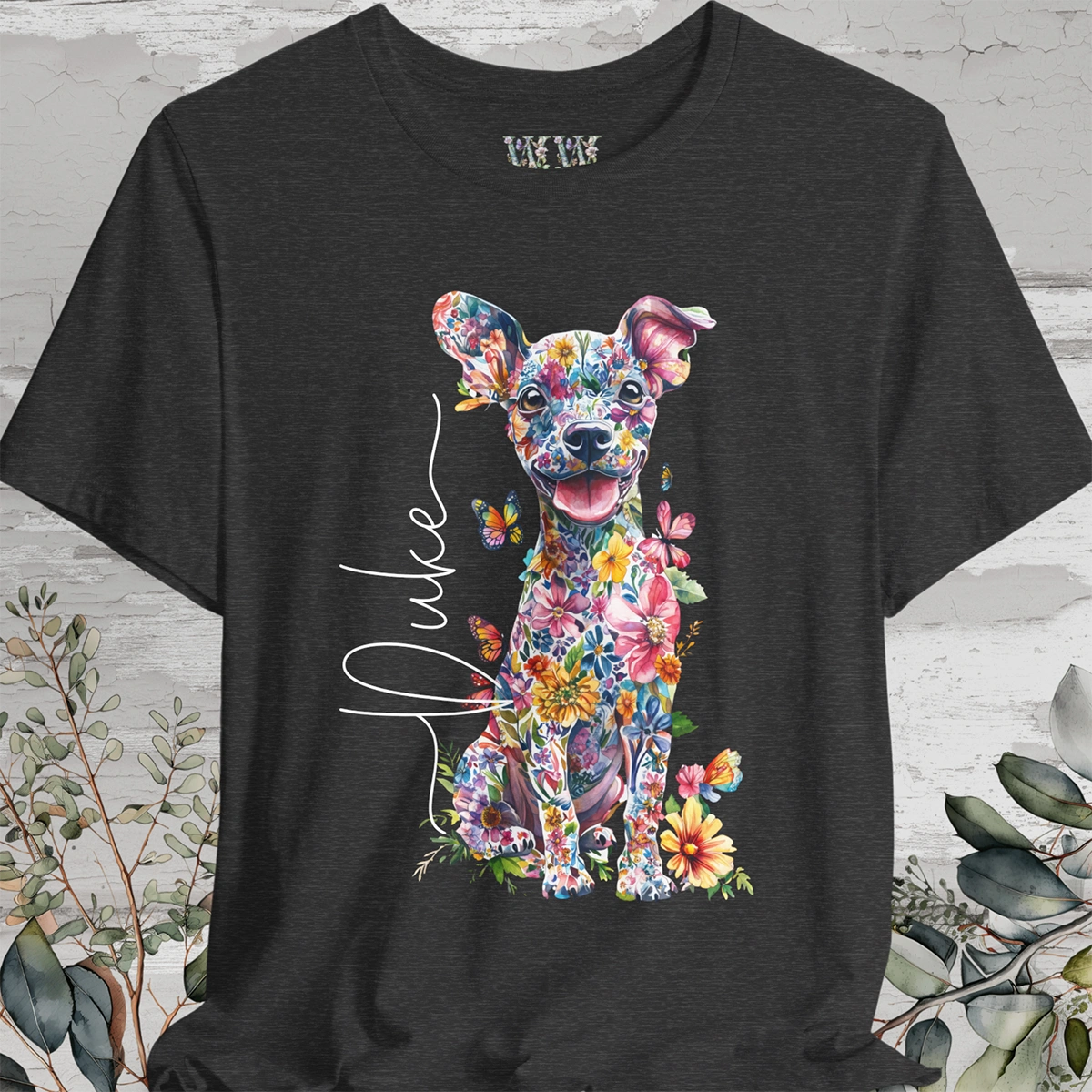 Chiweenie Floral Personalized T shirt