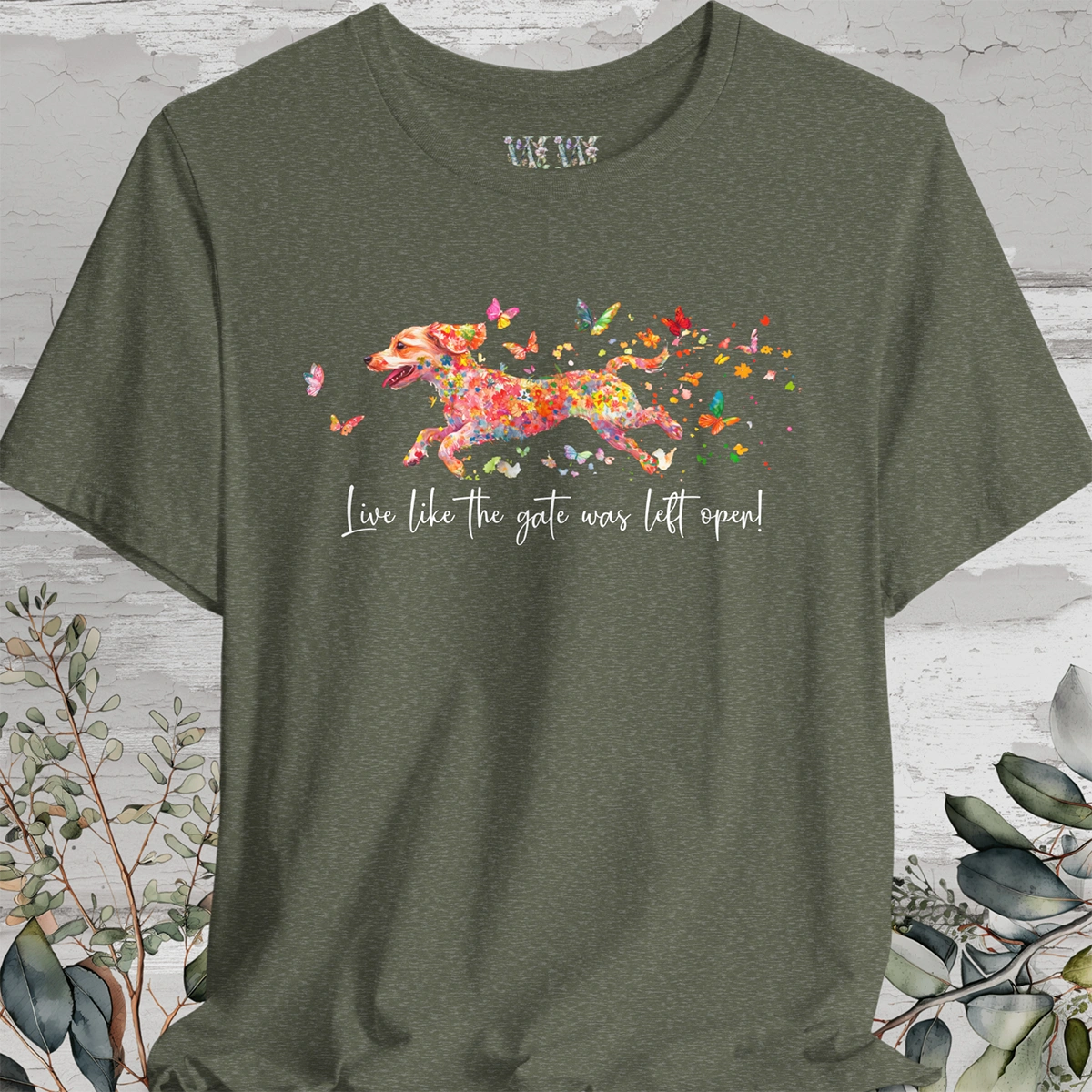 Chiweenie 'Live like the gate was left open' T shirt