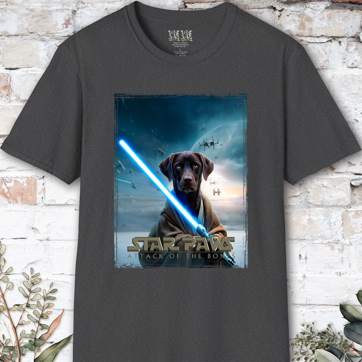 Chocolate Labrador Star Paws Unisex T shirt