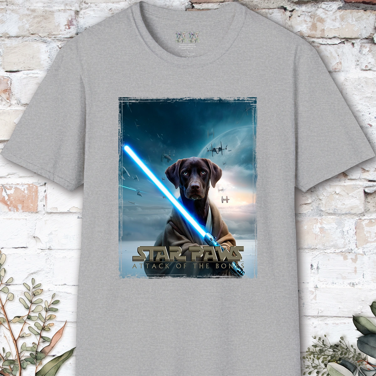 Chocolate Labrador Star Paws Unisex T shirt