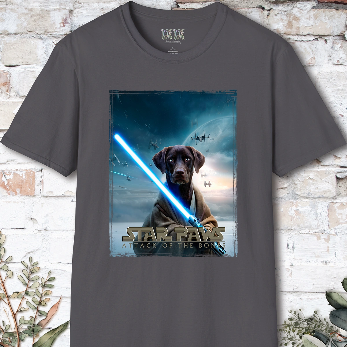 Chocolate Labrador Star Paws Unisex T shirt