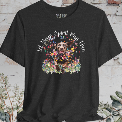 Chocolate Labrador 'Let your spirit run free' T shirt