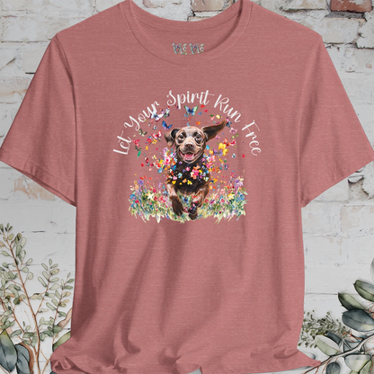 Chocolate Labrador 'Let your spirit run free' T shirt