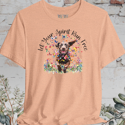 Chocolate Labrador 'Let your spirit run free' T shirt