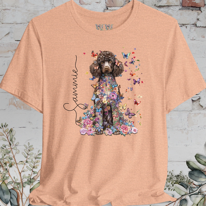 Chocolate Poodle Floral Personalized T shirt