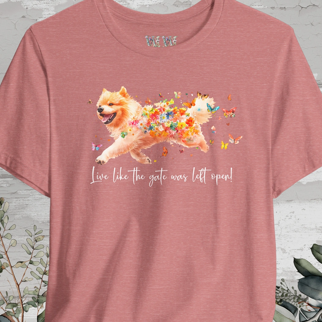 Chow Chow #1 "Live like the gate was left open" Unisex T shirt