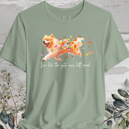 Chow Chow #1 "Live like the gate was left open" Unisex T shirt