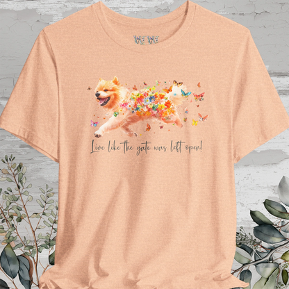 Chow Chow #1 "Live like the gate was left open" Unisex T shirt