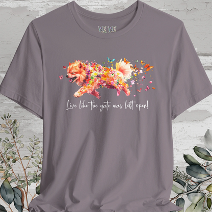 Chow Chow #2 "Live like the gate was left open" Unisex T shirt