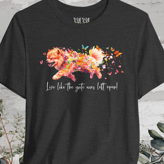 Chow Chow #2 "Live like the gate was left open" Unisex T shirt