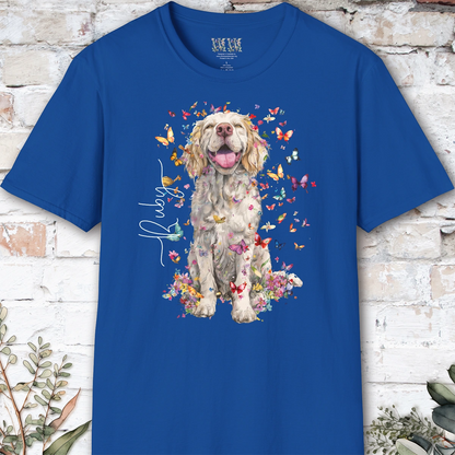 Clumber Spaniel Floral, unisex T-Shirt