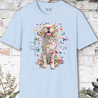 Clumber Spaniel Floral, unisex T-Shirt