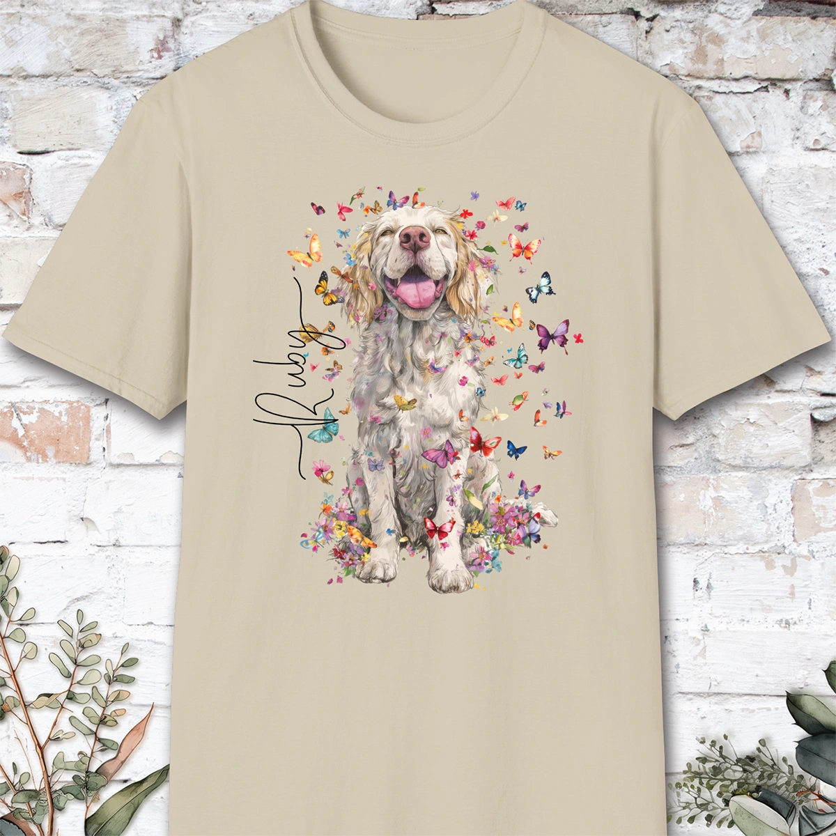 Clumber Spaniel Floral, unisex T-Shirt