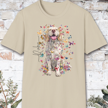 Clumber Spaniel Floral, unisex T-Shirt
