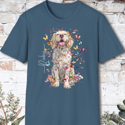 Clumber Spaniel Floral, unisex T-Shirt