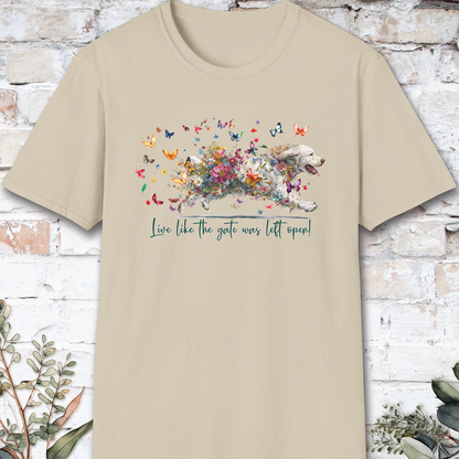 Clumber Spaniel Live like the gate was left open, unisex T-Shirt