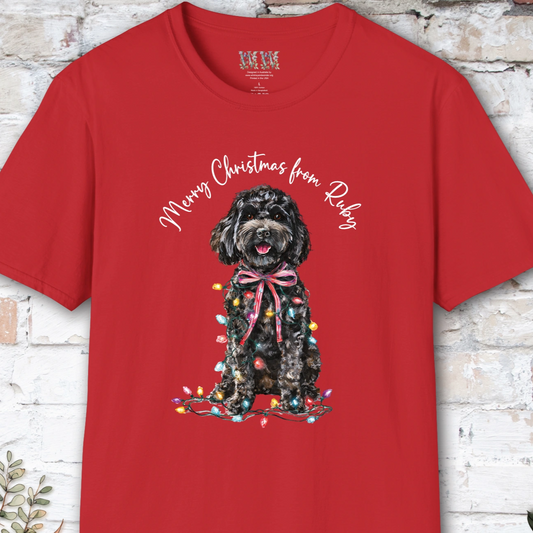 Cockapoo/Cavoodle Fairy Lights personalized Christmas T shirt.