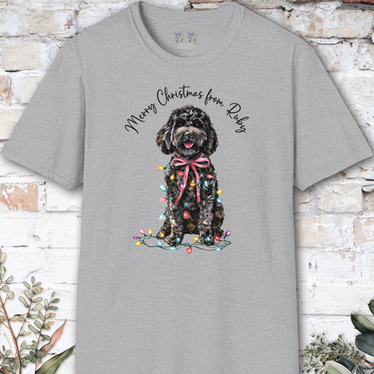Cockapoo/Cavoodle Fairy Lights personalized Christmas T shirt.