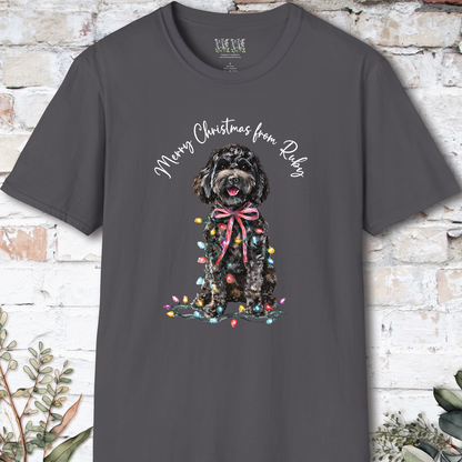 Cockapoo/Cavoodle Fairy Lights personalized Christmas T shirt.