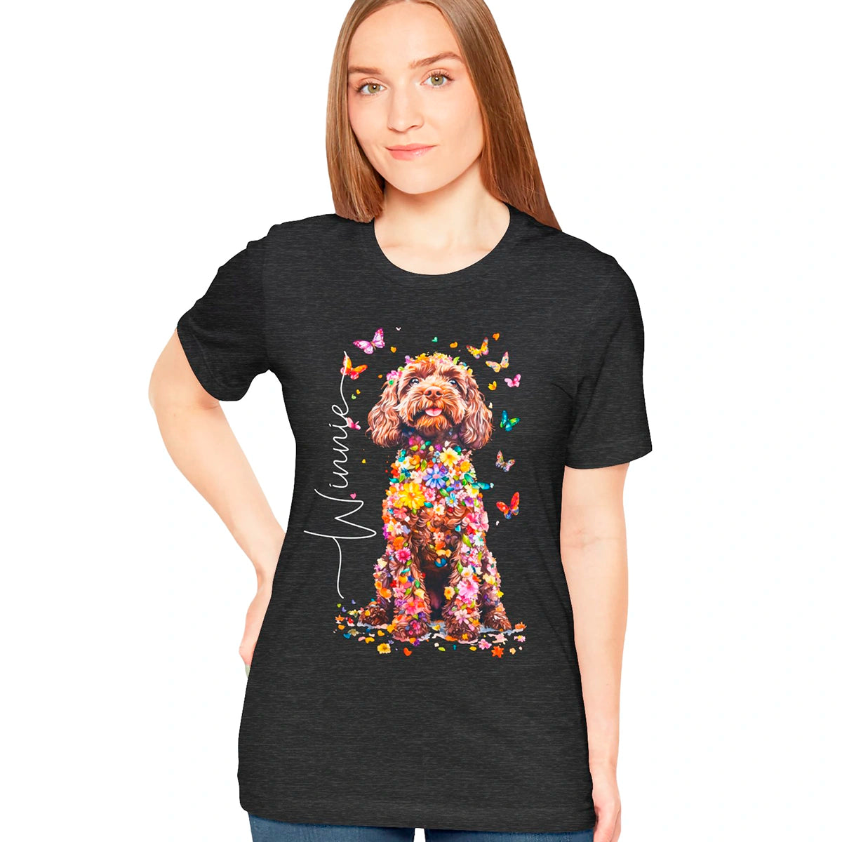 Cockapoo #1 Floral Personalized T shirt