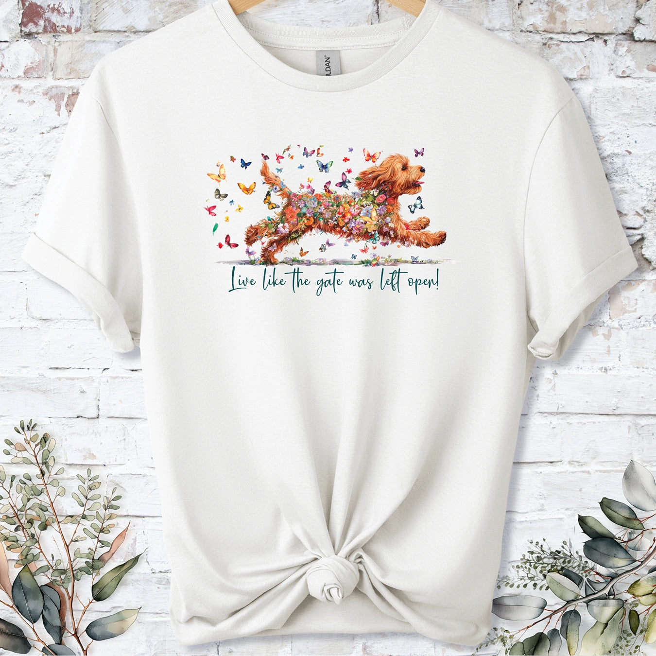 Cockapoo/Cavapoo/Cavoodle #2 'Live like the gate was left open' T shirt