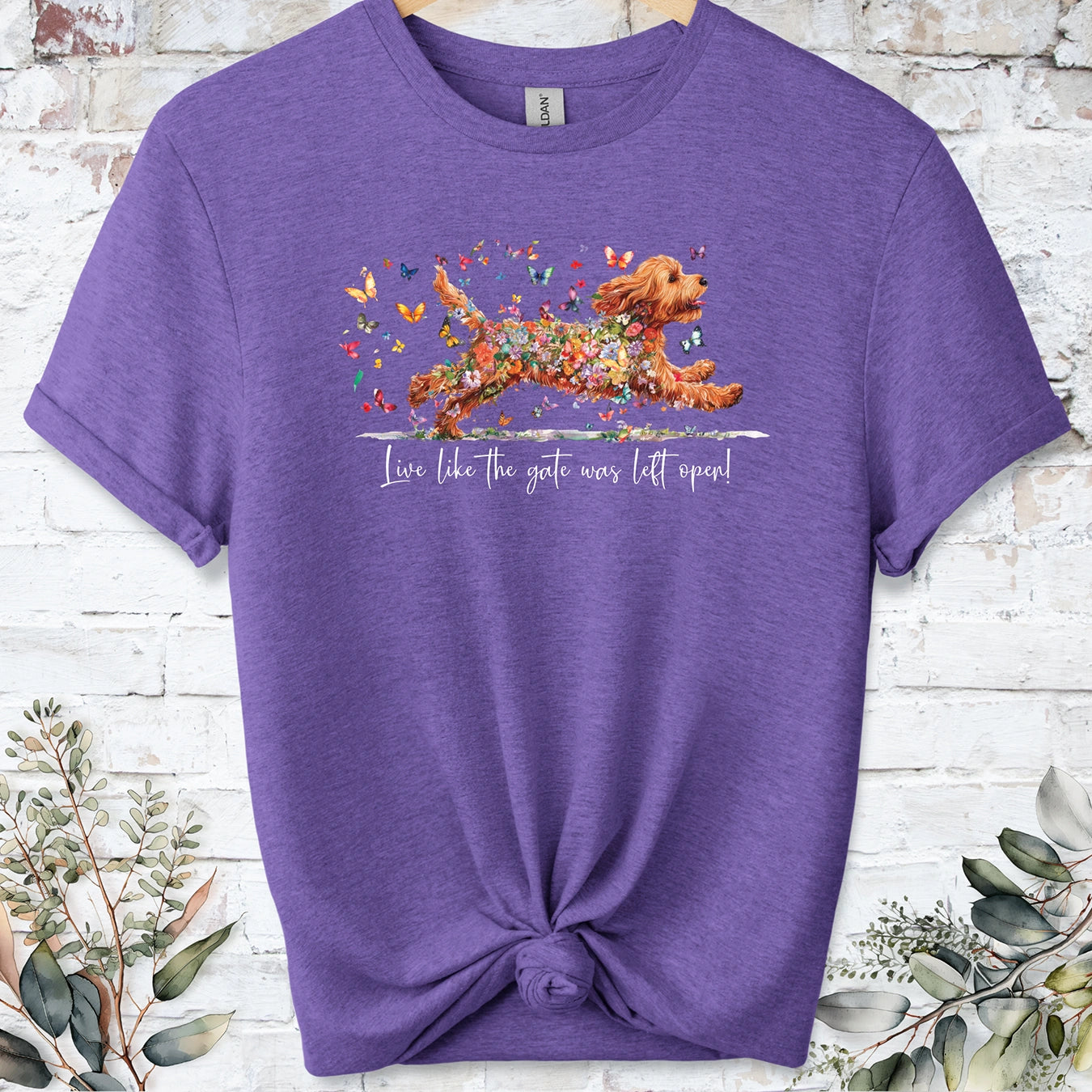 Cockapoo/Cavapoo/Cavoodle #2 'Live like the gate was left open' T shirt
