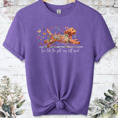 Cockapoo/Cavapoo/Cavoodle #2 'Live like the gate was left open' T shirt