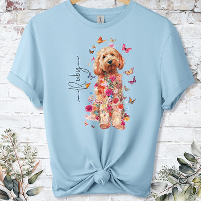 Cockapoo/Cavapoo/Cavoodle #7 Floral Personalized unisex T shirt