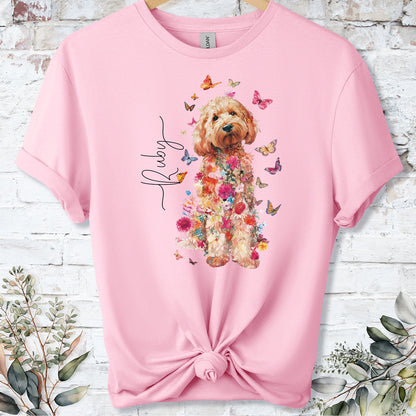 Cockapoo/Cavapoo/Cavoodle #7 Floral Personalized unisex T shirt
