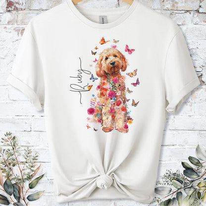 Cockapoo/Cavapoo/Cavoodle #7 Floral Personalized unisex T shirt